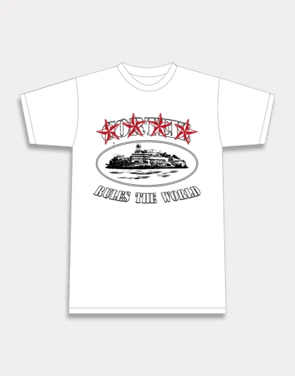 Corteiz 4Starz Alcatraz T-Shirt Weiß