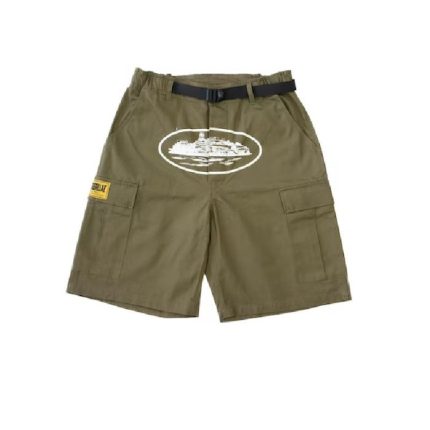 Corteiz Alcatraz Cargo Shorts Khaki Green