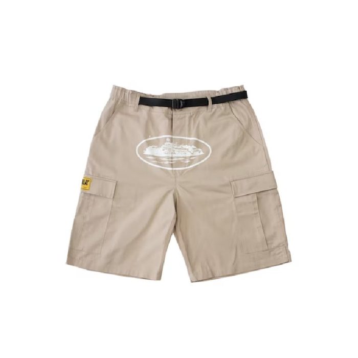 Corteiz Alcatraz Cargo Shorts Beige