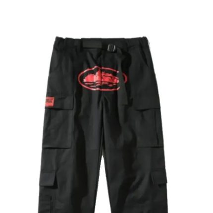 Corteiz Purp Guerillaz Cargos Schwarz/Rot