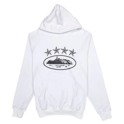 Corteiz 4Starz Alcatraz Hoodie White